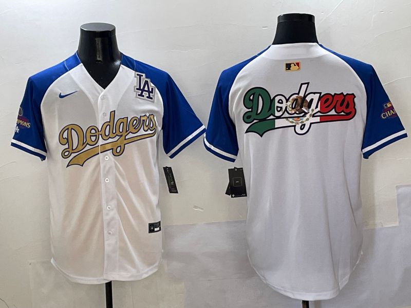 Men Los Angeles Dodgers Blank White Blue Gold Game Nike 2025 MLB Jersey style 42914->chicago cubs->MLB Jersey